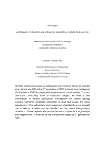 Earthquake geohazards and submarine landslides at subduction