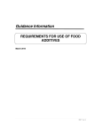 Guidance Information on Requirements for Use of Food Additives