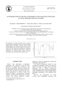 synthesis-structure relationship in the aqueous ethylene glycol