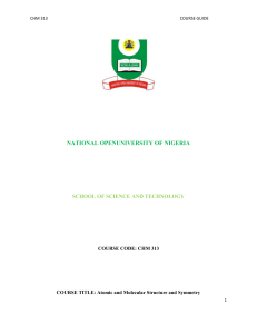 CHM313 - National Open University of Nigeria