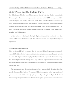 Sticky Prices and the Phillips Curve