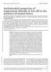 Antimicrobial properties of magnesium chloride at low pH in the