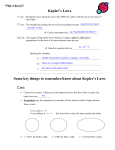 Keplers Laws WS Solns, 1