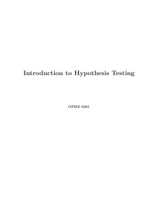 Introduction to Hypothesis Testing