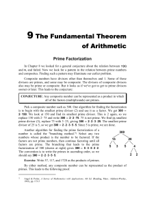 The Fundamental Theorem of Arithmetic