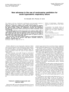 New advances in the use of noninvasive ventilation for acute