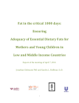 Fat in the Critical 1000 Days: Ensuring Adequacy of Essential