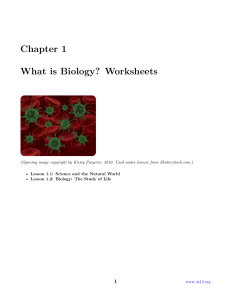 Chapter 1 What is Biology? Worksheets
