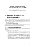 1. GLACIER METEOROLOGY ENERGY BALANCE