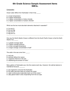 6th Grade Science Sample Assessment Items S6E3c.