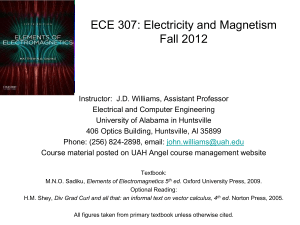 Electric Fields in Materials - UAH Department of Electrical and