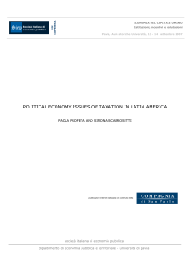 POLITICAL ECONOMY ISSUES OF TAXATION IN LATIN AMERICA
