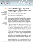 Forcing of anthropogenic aerosols on temperature trends of the sub