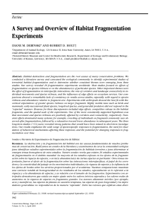 A Survey and Overview of Habitat Fragmentation Experiments