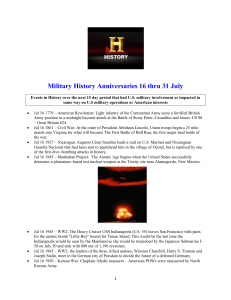 Military History Anniversaries 16 thru 31 July - nhc