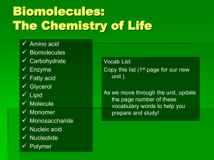 The Chemistry of Life