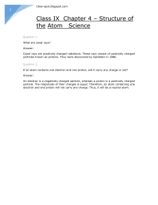 Class IX Chapter 4 – Structure of the Atom Science