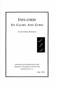 Inflation, Its Causes and Cures