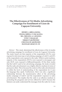 The Effectiveness of Tri-Media Advertising Campaign
