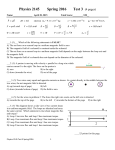 Physics 2145 Spring 2016 Test 3 (4 pages)