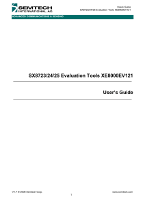 SX8723/24/25 Evaluation Tools XE8000EV121 User`s
