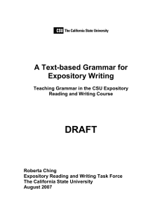 A Text-based Grammar for Expository Writing