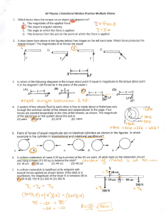 Rotational Motion Practice MC Answers