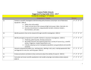 Introduction to Biology Pacing Guide