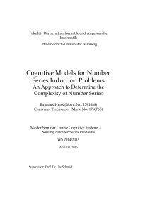 Cognitive Models for Number Series Induction Problems