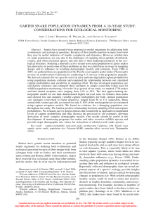 garter snake population dynamics from a 16