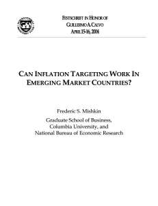 Can Inflation Targeting Work in Emerging Market Countries