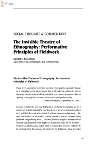 The Invisible Theatre of Ethnography