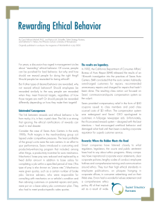 Rewarding Ethical Behavior