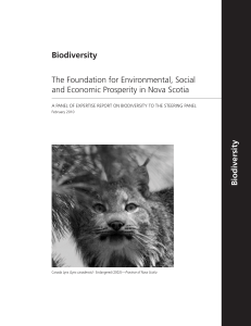 Biodiversity Panel of Expertise Report