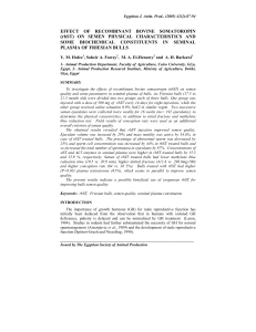 EFFECT OF RECOMBINANT BOVINE SOMATOROPIN (rbST) ON