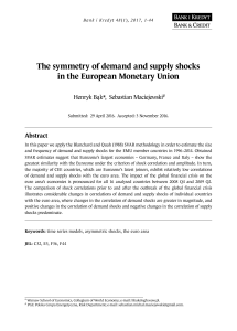 The symmetry of demand and supply shocks in the