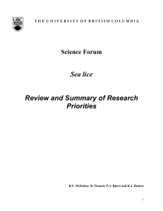 Sea Lice Review and Summary of Research Priorities