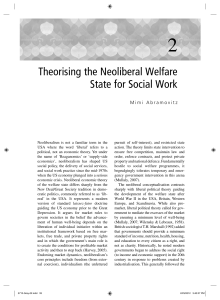 Theorising the Neoliberal Welfare State for Social Work
