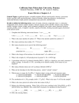CHM121 Exam I Review