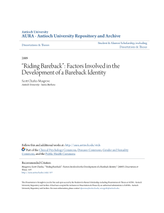 Factors Involved in the Development of a Bareback Identity