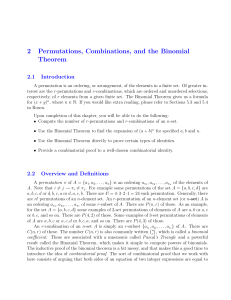 2 Permutations, Combinations, and the Binomial Theorem