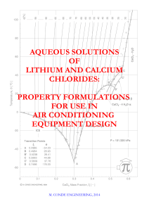 Aqueous solutions of lithium and calcium chlorides