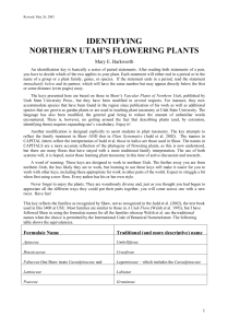 identifying northern utah`s flowering plants
