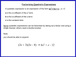 Quadratic Expression (Factorisation)