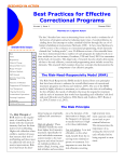 Best Practices for Effective Correctional Programs
