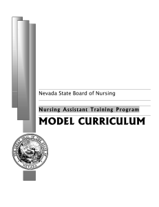 Nursing Assistant Training Program MODEL CURRICULUM