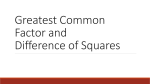 Greatest Common Factor and Difference of Squares