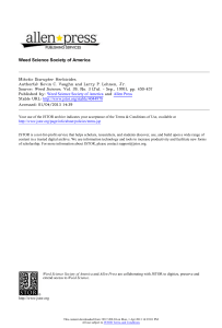 Mitotic Disrupter Herbicides