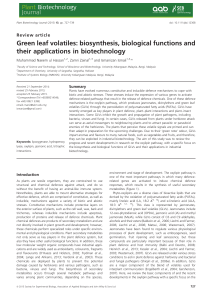 Green leaf volatiles: biosynthesis, biological functions and their