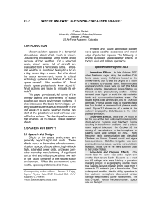 J1.2 WHERE AND WHY DOES SPACE WEATHER OCCUR?